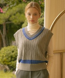 KN4206 Blend knit vest_Gray