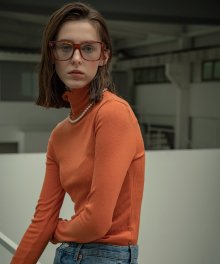 SITP5075 wool blend ribbed turtleneck_Orange