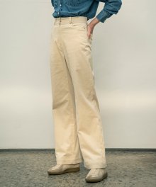 SIPT7056  high waist corduroy pants_Cream