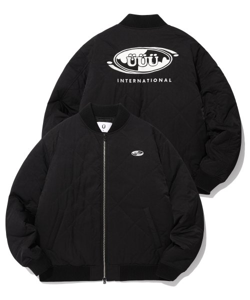 UUU OVAL LOGO QUILTED BOMBER JACKET_BLACK(IK2CFMB930A)