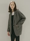 Small Check Overfit Jacket - Black