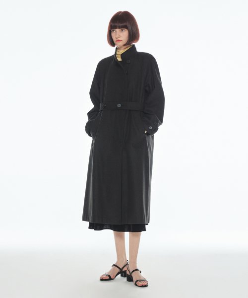 [22FW] BELTED BASIC COAT - Чёрный