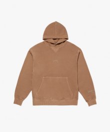 SMALL LOGO PIGMENT DYED HOODIE-BRICK