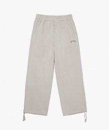 STONE WASHED WIDE PANTS-LIGHT BEIGE