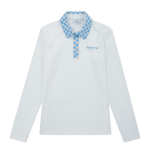 Checker Collar Polo Shirts_White