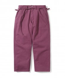 Naive Belted Twill Pants Plum