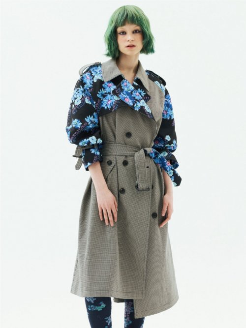 Floral Printed Trench Полевое пальто