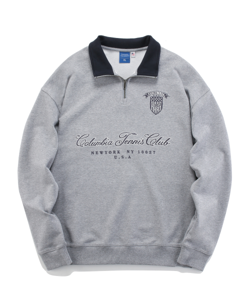 CU TENNIS CLUB TERRY HALF ZIP-UP SWEATSHIRTS M.Grey