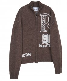 COLIN 90 KNIT ZIP UP (BROWN)
