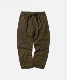 HERRINGBONE WOOL TWO TUCK RELAXED PANTS _ MOSS GREEN