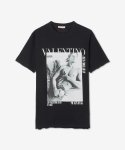 발렌티노(VALENTINO) 남성 아카이브 프린트 반소매 티셔츠 - 블랙 / XV0MG10V8FB0NI