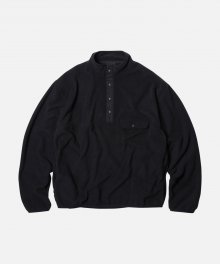 ROUNDED PULLOVER FLEECE _ BLACK