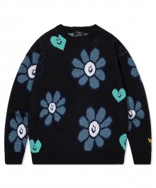 FLORY JACQUARD KNIT BLACK