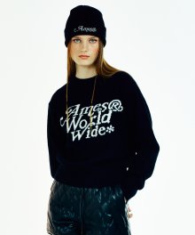 SIGNATURE LOGO WOOL SWEATER BLACK