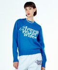 SIGNATURE LOGO WOOL SWEATER BLUE