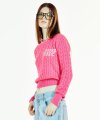SIGNATURE LOGO CABLE SWEATER PINK