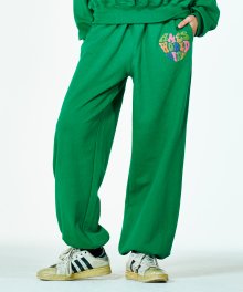 RAINBOW HEART SWEATPANTS GREEN (AM2CFUPA01A)