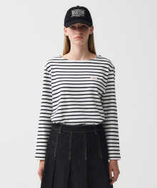 BORDER STRIPE LONG SLEEVE ivory