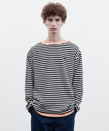 TERRY STRIPE LONG SLEEVE navy