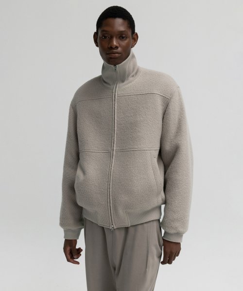 Тяжёлый шерстяной бомбер GREY BEIGE