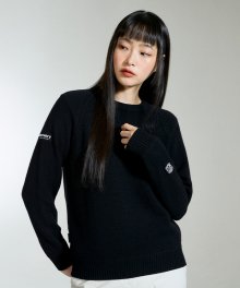크루넥 여성 스웨터 (BLACK)