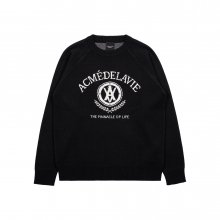 LAUREL A LOGO EMBLEM KNIT BLACK