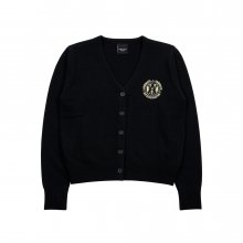 CIRCLE A LOGO EMBLEM KNIT CARDIGAN BLACK