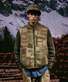 FLANNEL FLEECE VEST KHAKI_FN4WV21U