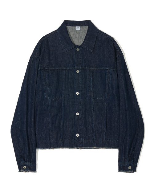 MUSINSA  PARTIMENTO Cut-Off Washed Denim Trucker Jacket Indigo