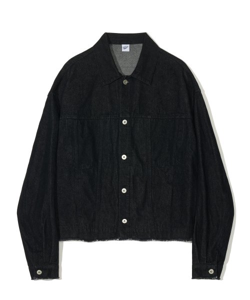 Black cut hotsell off denim jacket