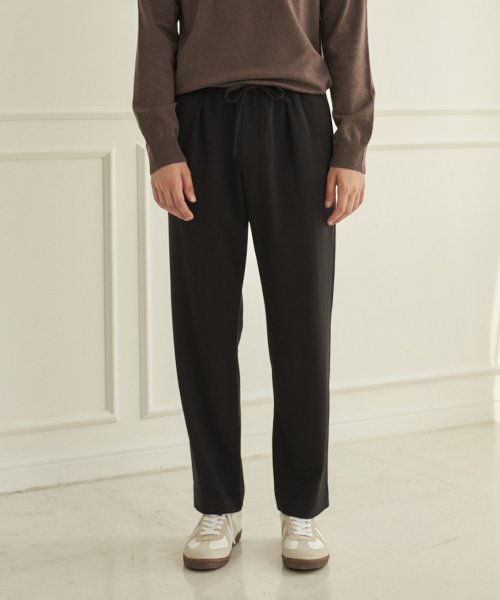 Comfy полуширокие слаксы на резинке_ZC3PT271_BK