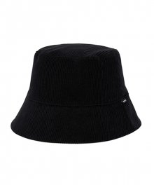 REVERSIBLE CORDUROY BUCKET HAT (BLACK)