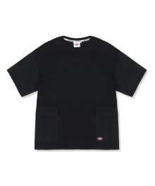 인터락 셔츠 슬리브 카고 티셔츠 블랙