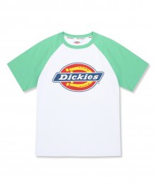 저지 브랜드 로고 프린트 숏 슬리브 티셔츠 민트