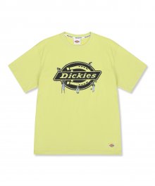저지 브랜드 로고 프린트 숏 슬리브 티셔츠 옐로우