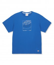 저지 브랜드 로고 프린트 숏 슬리브 티셔츠 블루