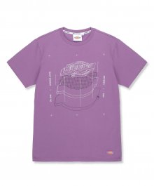 저지 브랜드 로고 프린트 숏 슬리브 티셔츠 퍼플