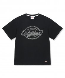저지 브랜드 로고 프린트 숏 슬리브 티셔츠 블랙