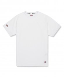 저지 EMB. 브랜드 로고 뱃지 반소매 티셔츠 화이트