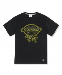저지 EMB. 브랜드 로고 뱃지 반소매 티셔츠 블랙