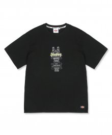 저지 EMB. 리니어 로고 반소매 티셔츠 블랙