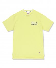 저지 EMB. 리니어 로고 반소매 티셔츠 옐로우