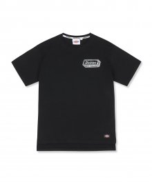 저지 EMB. 리니어 로고 반소매 티셔츠 블랙