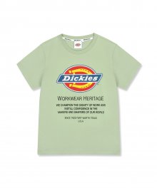 저지 브랜드 로고 프린트 반소매 티셔츠 그린
