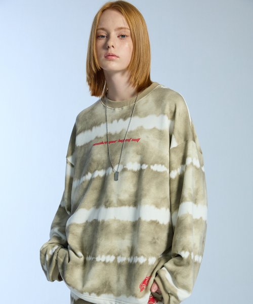 MUSINSA OOH AHH ST Tie Dye Sweatshirt Beige