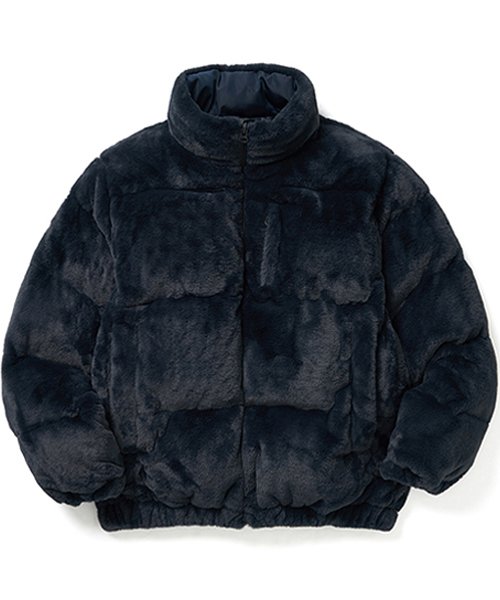 MUSINSA | WKNDRS FAUX FUR PADDED JK (NAVY)