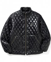 W GLOSSY QUILTED JK (BLACK)
