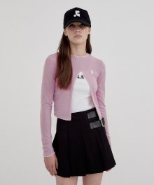 RR CUT OUT LONG SLEEVE KNIT TOP PINK