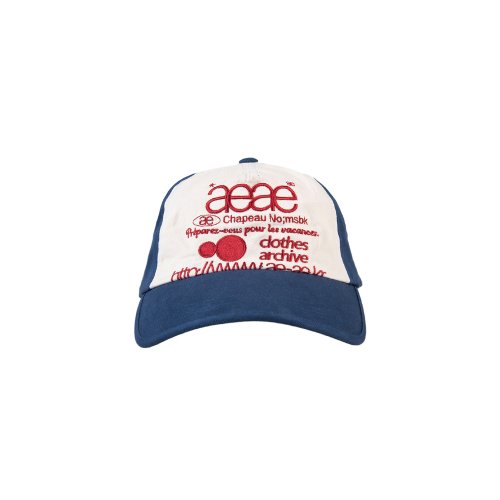 MUSINSA | AEAE Web Logo 5pannel Cap [Blue/Red]