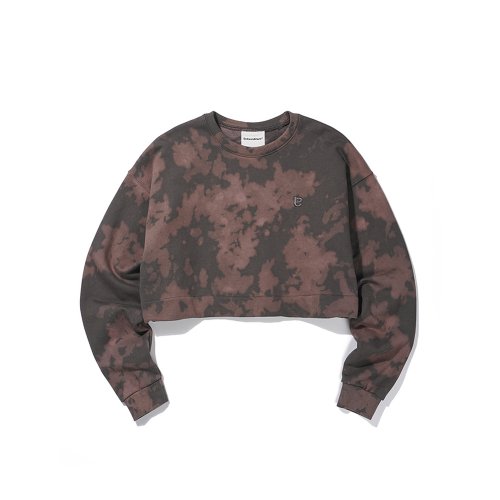 SYMBOL CROP DYING CREWNECK CHARCOAL